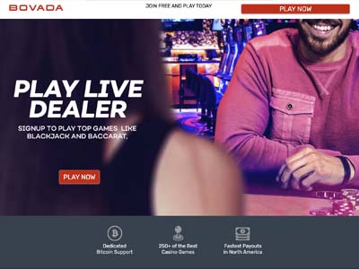 Bovada Live Dealer page