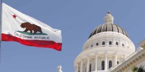 California flag at court house